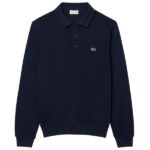 Lacoste Ribbed Polo Sweater Navy