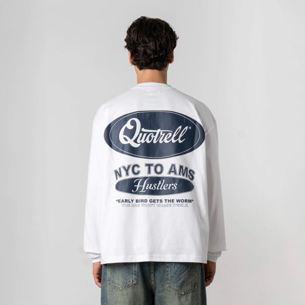 Quotrell Louis Longsleeve T-shirt Wit/Navy