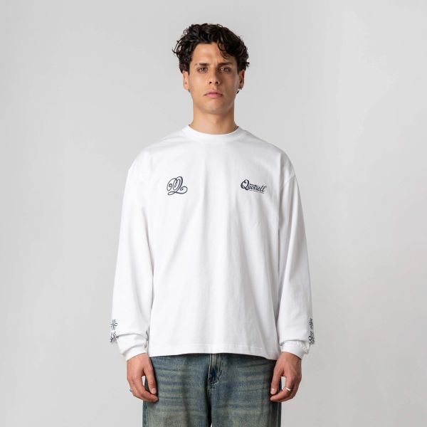 Quotrell Louis Longsleeve T-shirt Wit/Navy