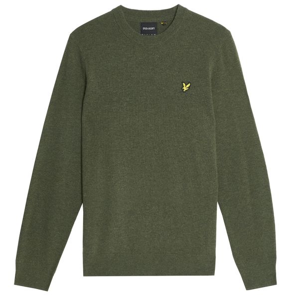 Lyle & Scott Lambswool Blend Sweater Donker Groen