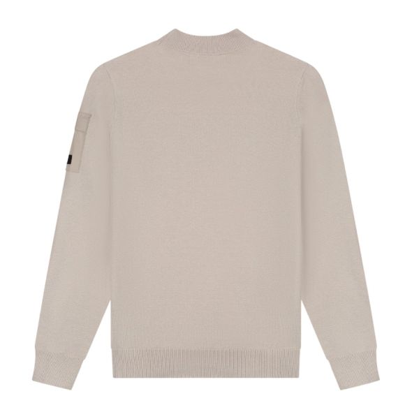 Malelions Knitted Pocket Mockneck Sweater Beige