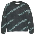 New Amsterdam Surf Association Jacquard Knit Sweater Antraciet/Mint