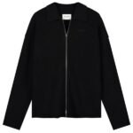 Olaf Knitted Zip Cardigan Zwart