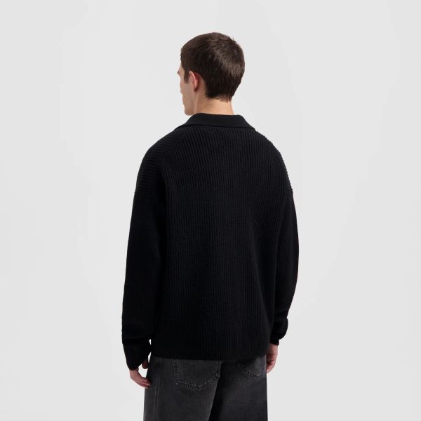 Olaf Knitted Zip Cardigan Zwart