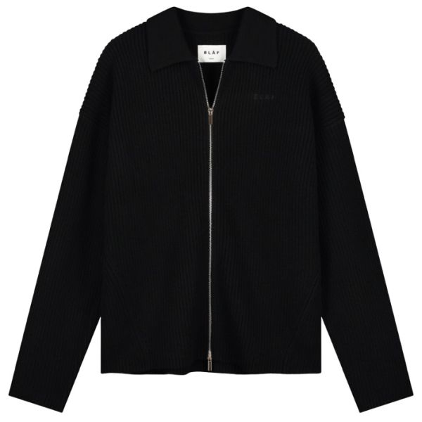 Olaf Knitted Zip Cardigan Zwart