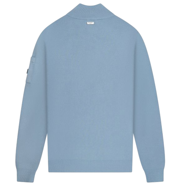 Quotrell Palace Knitted Half Zip Sweater Blauw