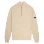 Quotrell Palace Knitted Half Zip Sweater Off White
