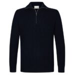 Profuomo Wool Half Zip Sweater Navy