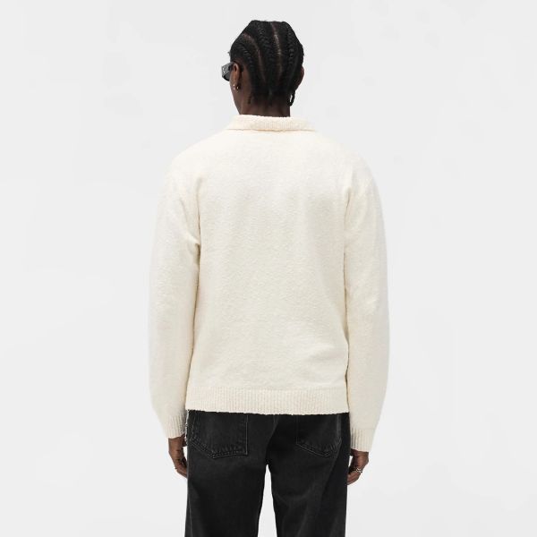 Represent Knitted Longsleeve Polo Off White