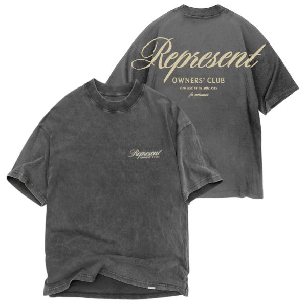 Represent Owners Club Script T-shirt Antraciet