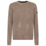 Roberto Ricci Designs Velvet Round Knit Sweater Beige