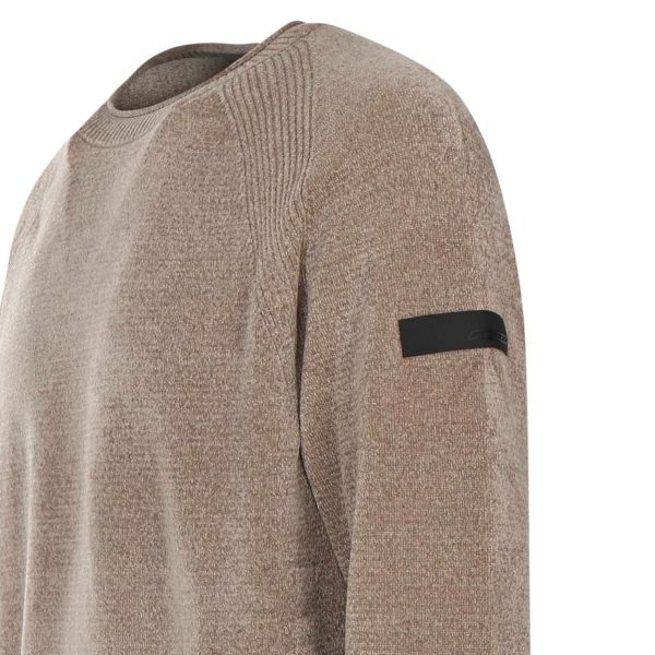 Roberto Ricci Designs Velvet Round Knit Sweater Beige