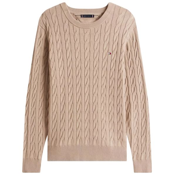Tommy Hilfiger Classic Cotton Cable Sweater Beige