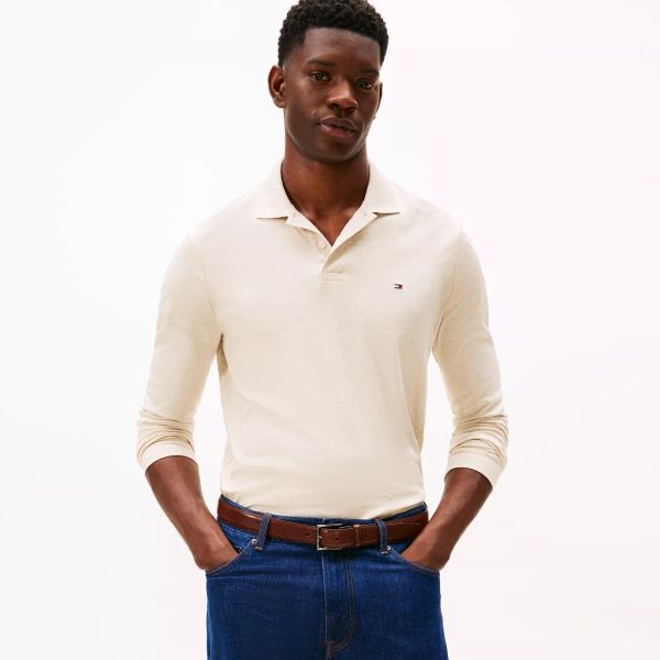 Tommy Hilfiger Liquid Cotton Longsleeve Polo Off White