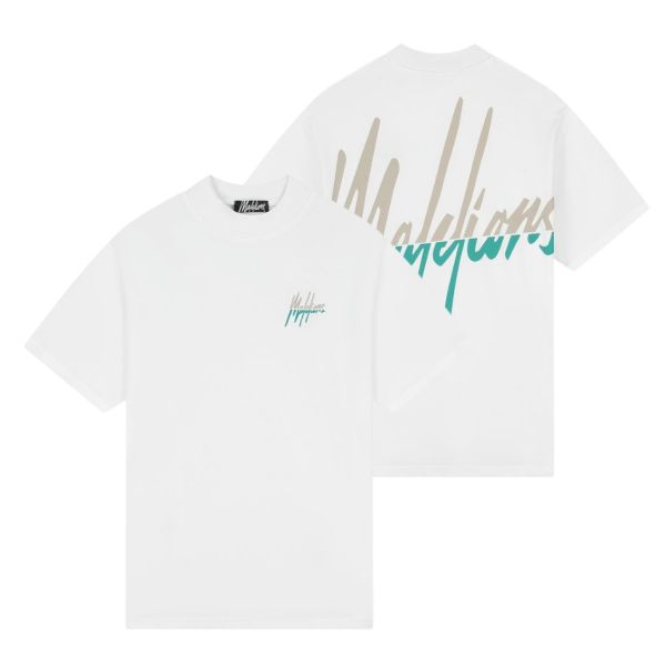 Malelions Oversized Split T-shirt Wit