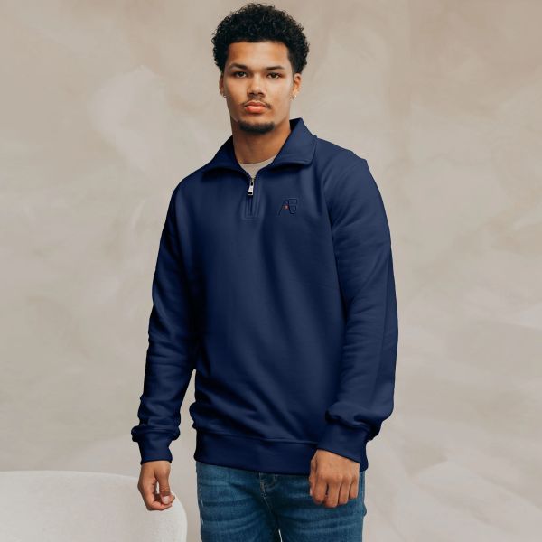 AB Lifestyle Diamond Half-Zip Sweater Donker Blauw
