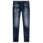 AB Lifestyle Las Vegas Slim Fit Paint Jeans Donker Blauw