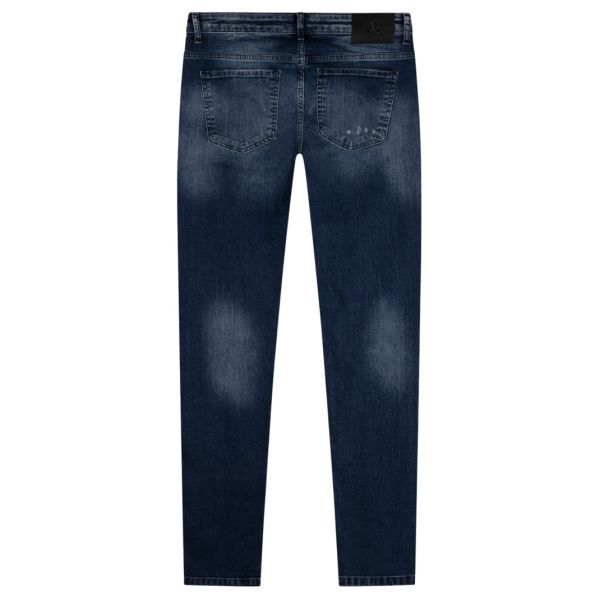 AB Lifestyle Los Angeles Slim Fit Destroyed Jeans Donker Blauw