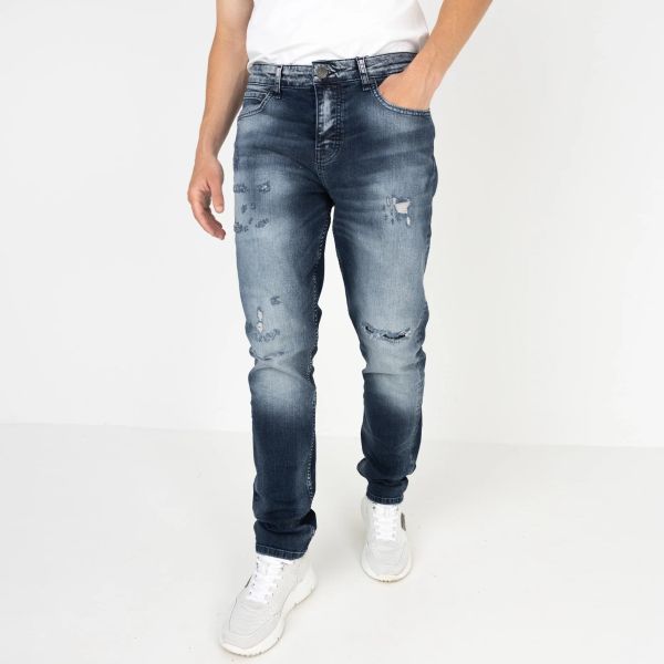 AB Lifestyle Reno Regular Destroyed Jeans Donker Blauw