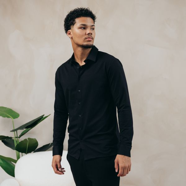 AB Lifestyle Slim Fit Overhemd Zwart