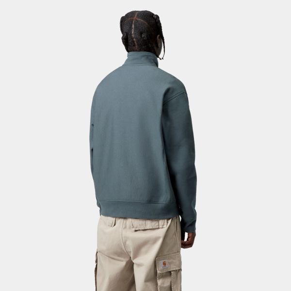 Carhartt WIP Half Zip American Script Sweater Donker Blauw