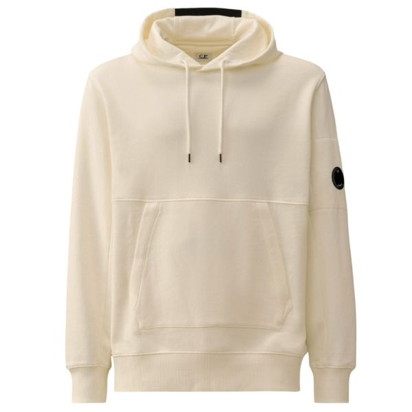 CP Company Diagonal Raised Fleece Lens Hoodie Wit