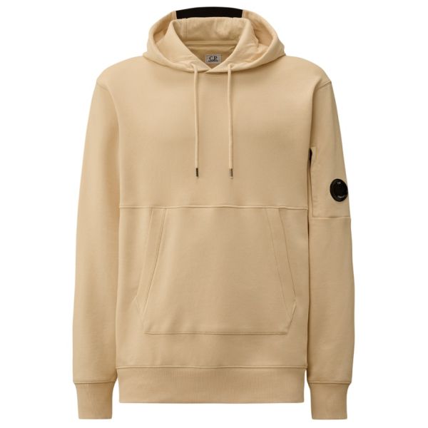 CP Company Diagonal Raised Fleece Lens Hoodie Beige