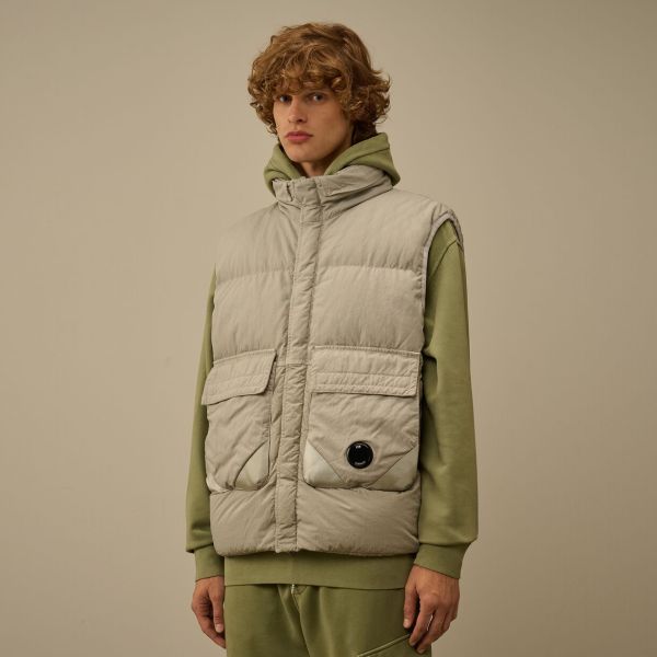 CP Company Eco-Chrome R Mixed Bodywarmer Beige