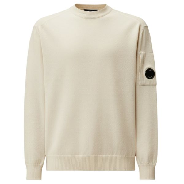 CP Company Extrafine Merino Wool Sweater Wit