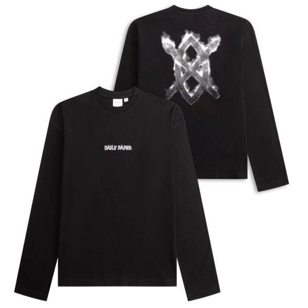 Daily Paper Burning Shield Longsleeve T-shirt Zwart