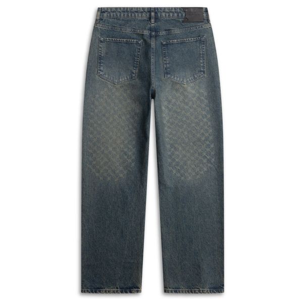 Daily Paper Faded Amba Monogram Jeans Donker Blauw