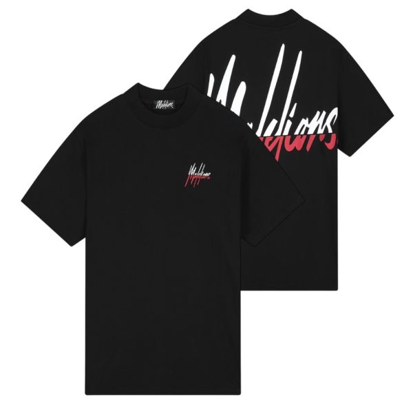 Malelions Men Oversized Split T-Shirt | Black/Red