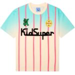 KidSuper Studios Soccer Jersey T-shirt Off White/Blauw