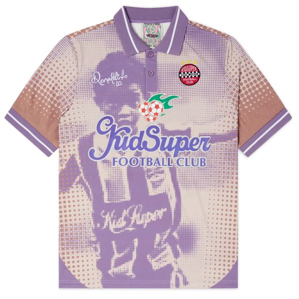 KidSuper Studios X Ronaldinho Jersey Off White/Paars