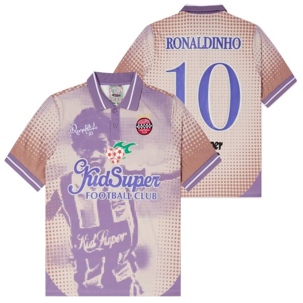 KidSuper Studios X Ronaldinho Jersey Off White/Paars