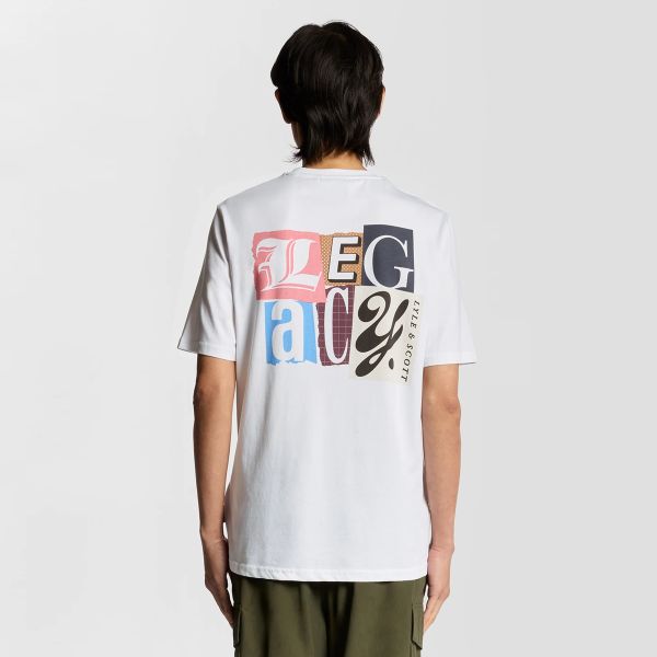 Lyle & Scott Paper Letters Graphic T-shirt Wit