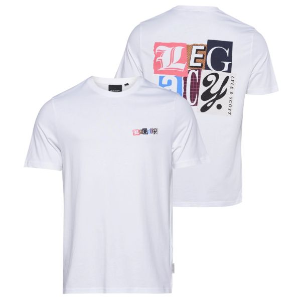 Lyle & Scott Paper Letters Graphic T-shirt Wit
