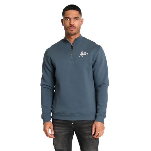 Malelions Turtle Half Zip Sweater Blauw