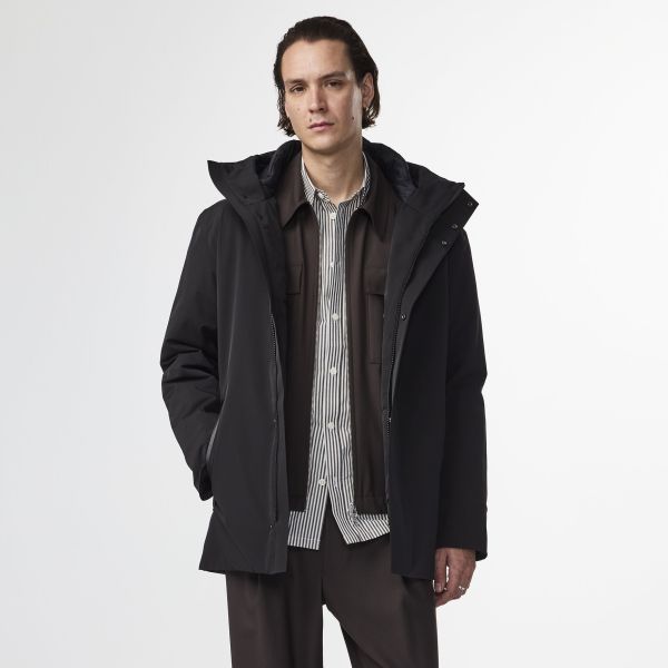 NN.07 Blake Hooded Jas Zwart