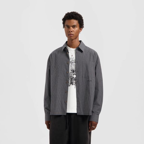 Olaf Checked Boxy Overhemd Grijs