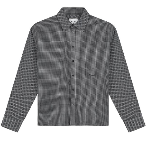 Olaf Checked Boxy Overhemd Grijs