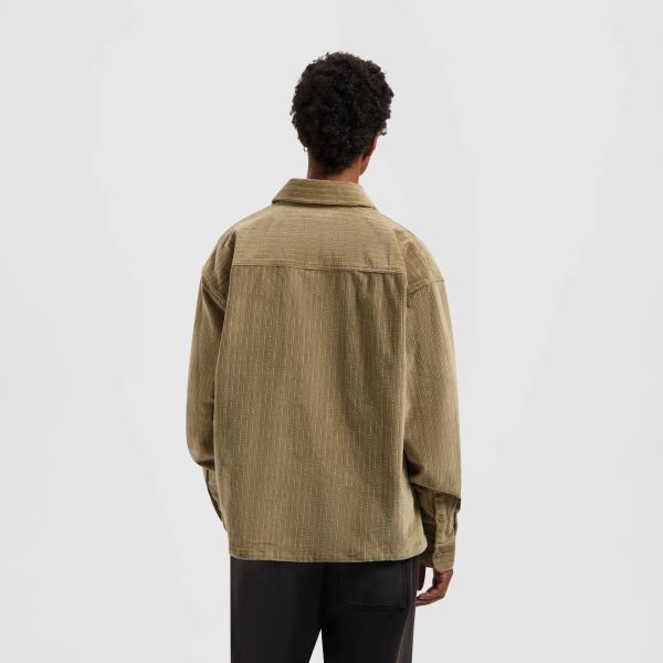 Olaf Corduroy Boxy Overshirt Donker Groen
