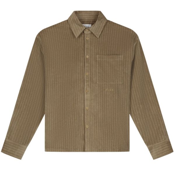 Olaf Corduroy Boxy Overshirt Donker Groen