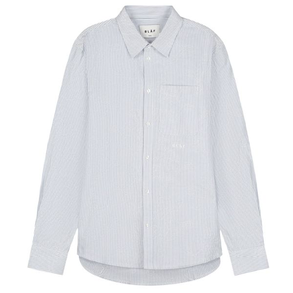 Olaf Monogram Embro Oxford Overhemd Licht Blauw