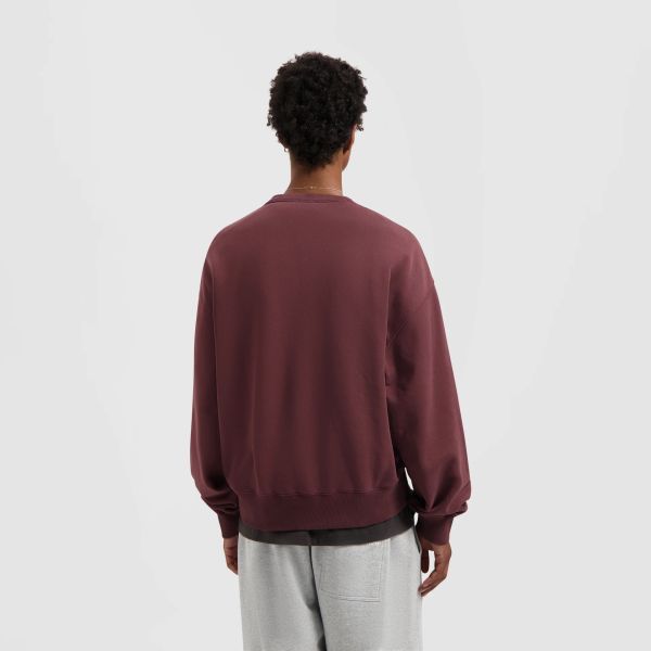 Olaf Washed Signature Boxy Sweater Bordeaux