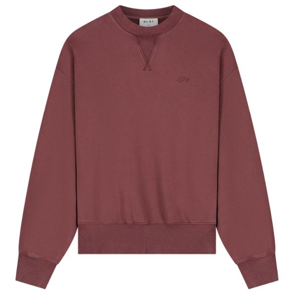 Olaf Washed Signature Boxy Sweater Bordeaux