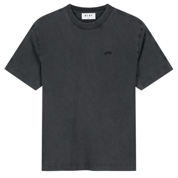 Olaf Washed Signature T-shirt Antraciet