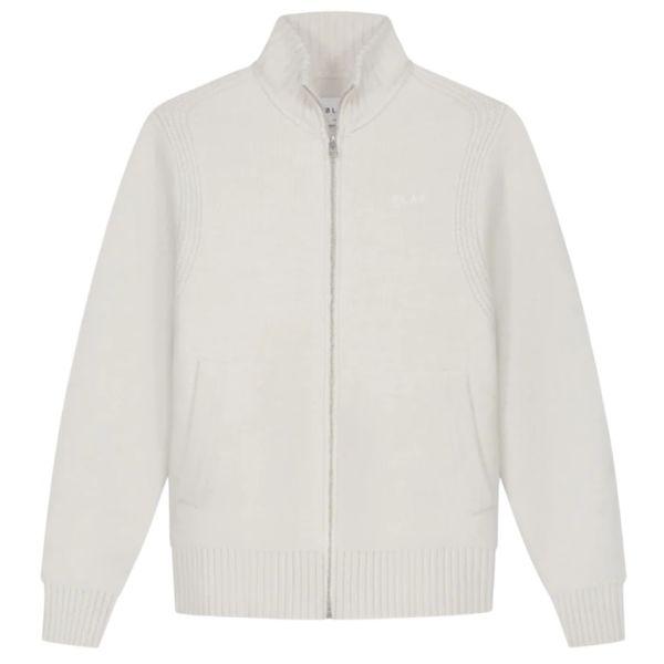 Olaf Zip Through Knitted Mock Vest Off White