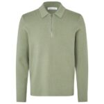 Samsøe Samsøe Guna Half Zip Sweater Licht Groen