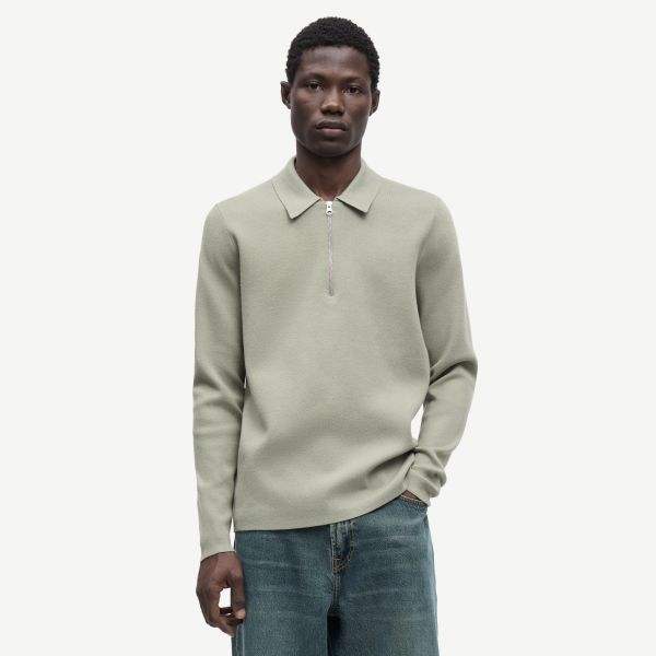 Samsøe Samsøe Guna Half Zip Sweater Licht Groen